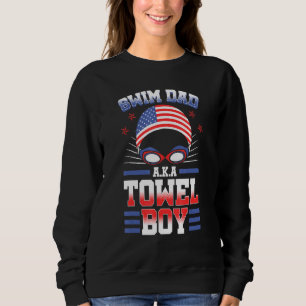 Simma Pappa Aka Towel Boy US Flagga Swimming Team T Shirt