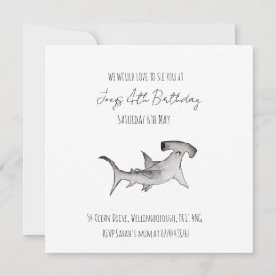 Simma Pojke Ocean Birthday hammerhead Shark Inbjudningar