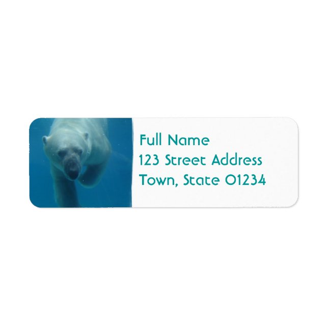 Simma Polar Bear Returadress-brevsetikett Returadress Etikett (Framsidan)