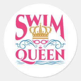 Simma Queen Swimming Swimmer Women Girls Runt Klistermärke
