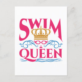 Simma Queen Swimming Swimmer Women Girls Vykort