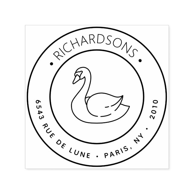 Simma Returadress för ikonen Svan Självfärgande Stämpel (Design)