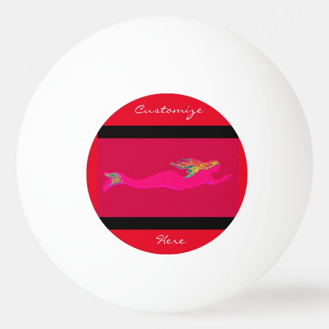 simma rosa sjöjungfruar pingisboll (Framsidan)