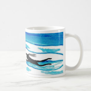 Simma runt om muggen. Vatten & himmel Kaffemugg