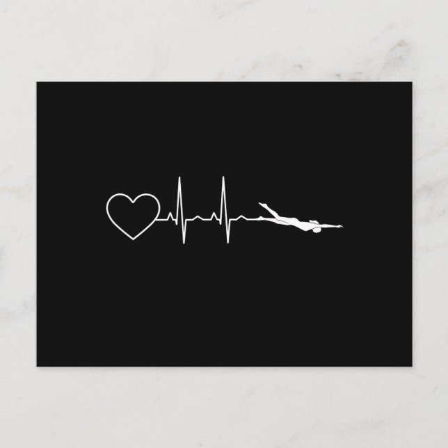 Simma - Simmande hjärtslag Vykort (Framsida)