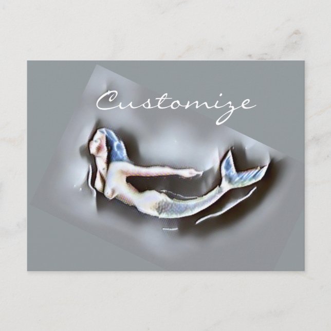 Simma Sjöjungfru Thunder_Cove Grått Vykort (Framsida)