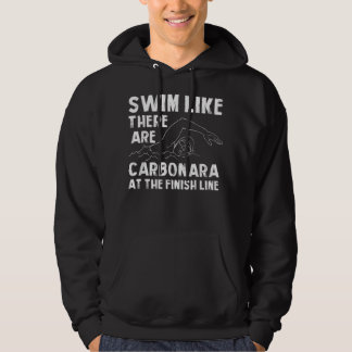 Simma som Carbonara Funny Swimming Humor S Hoodie