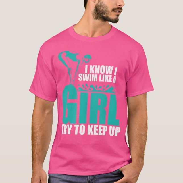 Simma som Dam Girls Swimming T Shirt (Framsida)