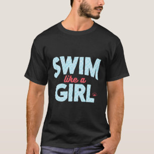 Simma som en flicka simmar fiskskalor och bubblor t shirt
