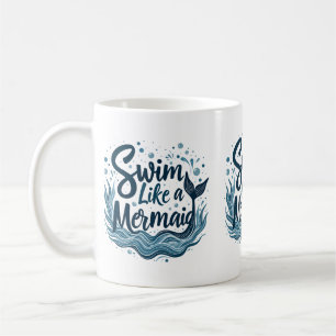 Simma som en Sjöjungfru Koffertkonst Kaffemugg