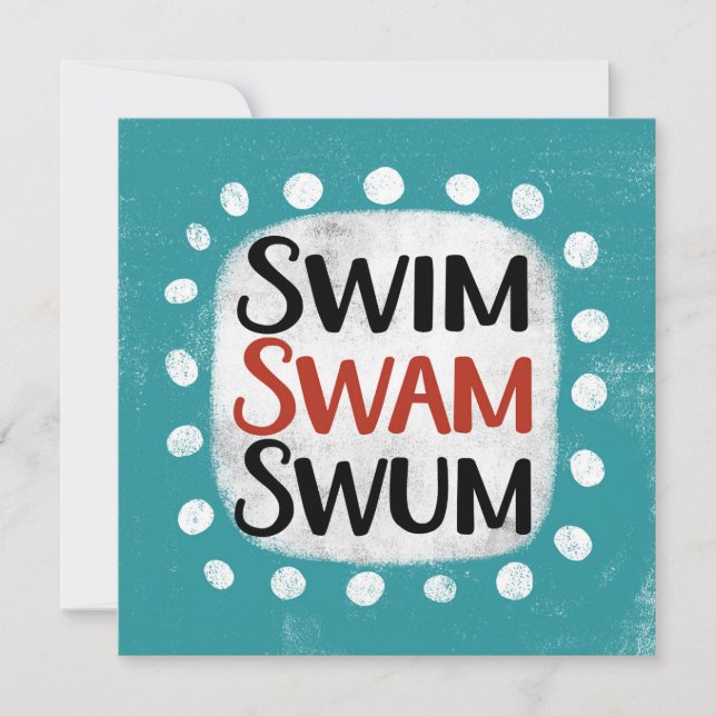 Simma Swam Swum-hälsningskort Kort (Framsida)