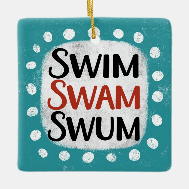 Simma Swam Swum Ornament (Framsida)