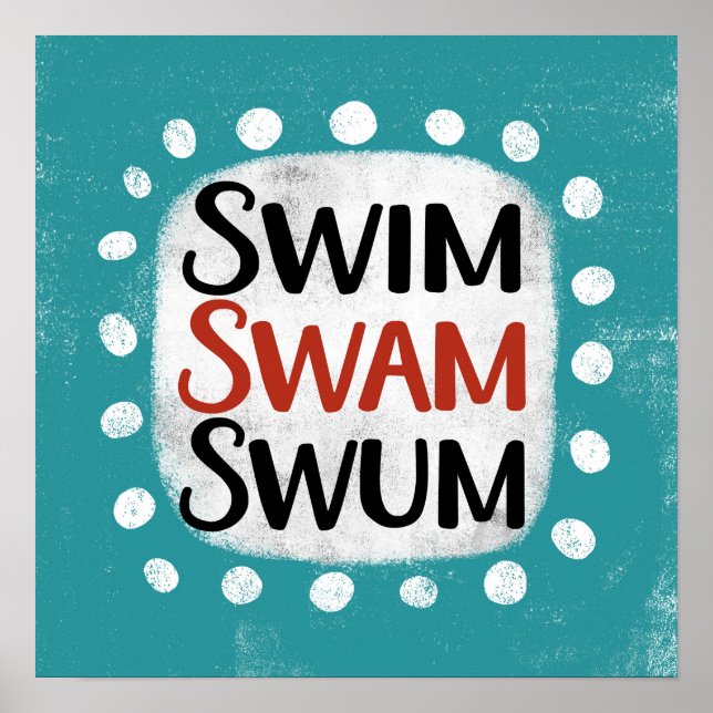 Simma Swam Swum Poster väggkonst (Framsidan)