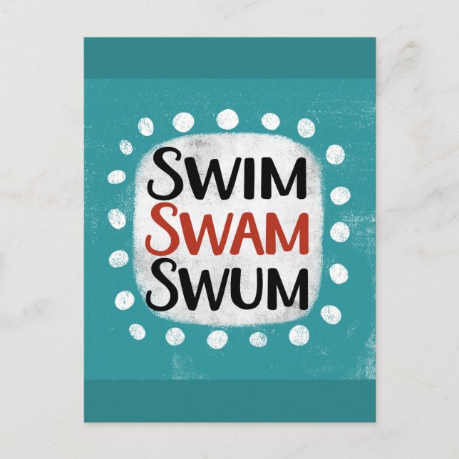 Simma Swam Swum-vykort Vykort (Framsida)