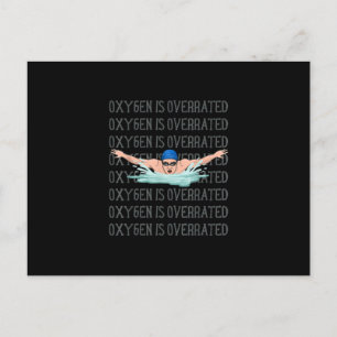 Simma Swimmer Kärlek Funny Swimming Boy Sport Helg Vykort