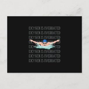 Simma Swimmer Kärlek Funny Swimming Boy Sport Meddelande Vykort