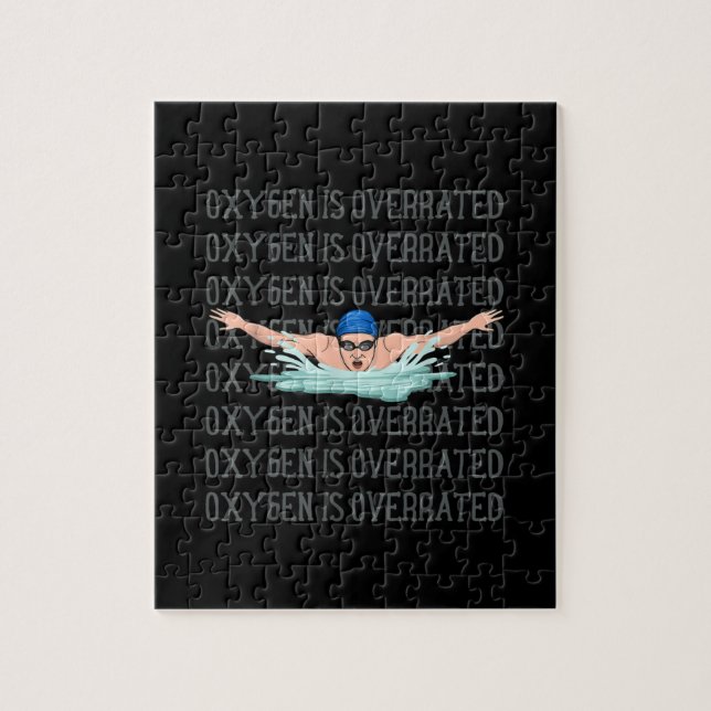 Simma Swimmer Kärlek Funny Swimming Boy Sport Pussel (Vertikal)