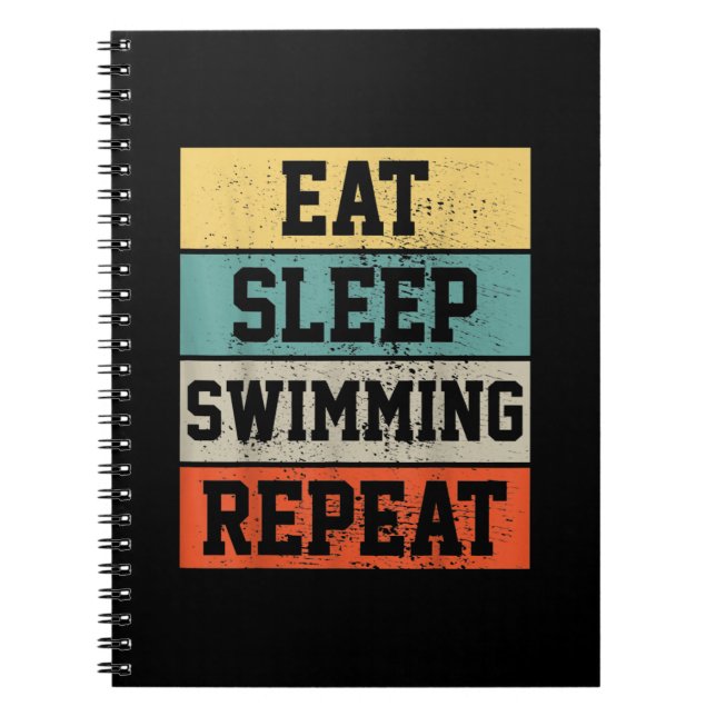 Simma Swimmer Swimming Gift Anteckningsbok (Framsidan)