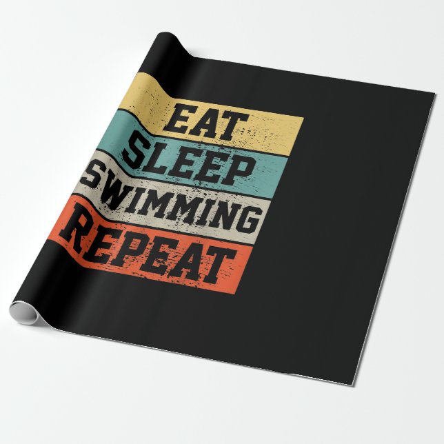 Simma Swimmer Swimming Gift Presentpapper (Utrullad)