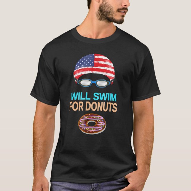Simma Swimmer Swimming Goggles Cap Donuts Tee (Framsida)