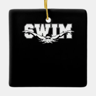 Simma Swimmers Competitive Swimming Athletic Gift Julgransprydnad Keramik