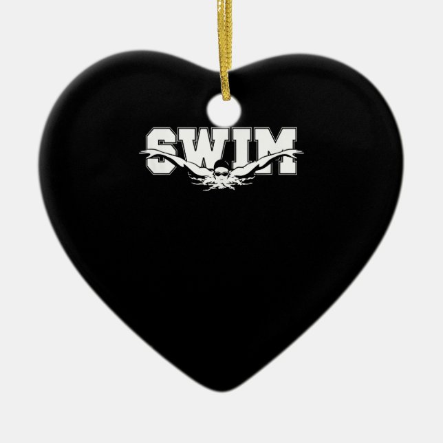 Simma Swimmers tävlingssimning Athletic Gift Julgransprydnad Keramik (Framsidan)