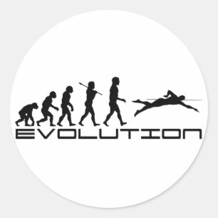 Simma Swimming Swimmer Sport Evolution Art. Runt Klistermärke