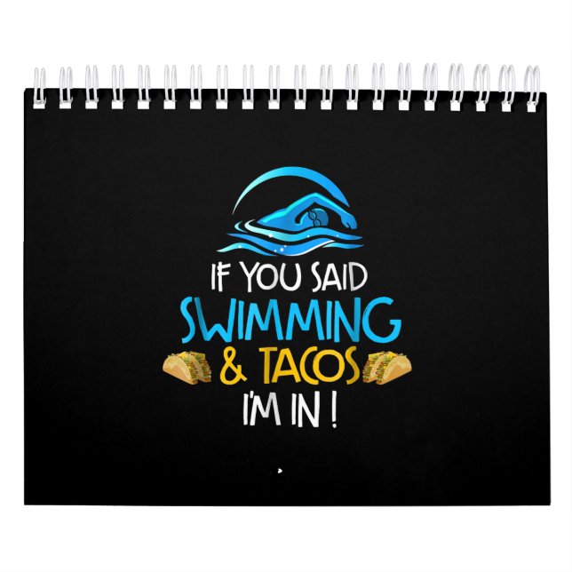 Simma Taco Älskare Funny Simma Team Manar Kvinnor Kalender (Omslag)
