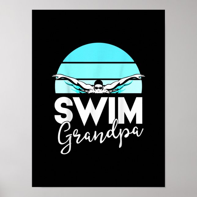 Simma Team Grandpa Pappa Swimming Meet Swimmer Gif Poster (Framsidan)