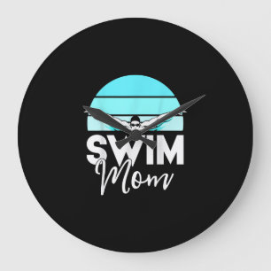 Simma Team Mamma Mor School Swimming Möte Swimmer Stor Klocka