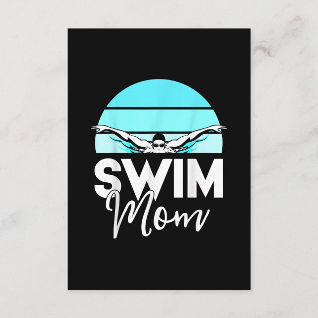 Simma Team Mamma Mor School Swimming Möte Swimmer Tilläggskort (Framsida)