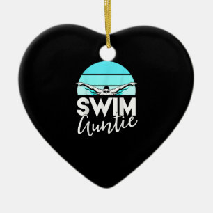 Simma Team Moster Auntie Nephew Swimming Swimmer G Julgransprydnad Keramik