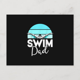 Simma Team Pappa Far School Swimming Möte Swimmer Meddelande Vykort