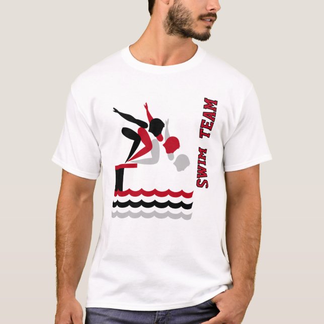 Simma/🏊 ‍ ♀️ team - röd t shirt (Framsida)