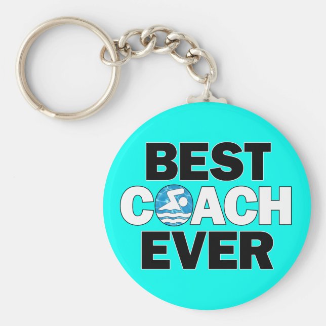 Simma träningskärmar BÄSTA COACH VARJE Simma-team Nyckelring (Framsidan)