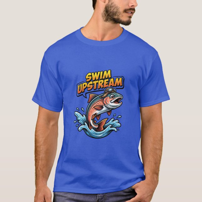 Simma Uppströms Lax Motiverande T Shirt (Framsida)