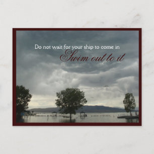 Simma ut till IT-kort för motiv Vykort