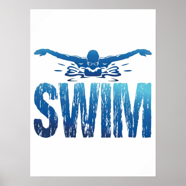Simma - Vintage Swimmer Poster (Framsidan)