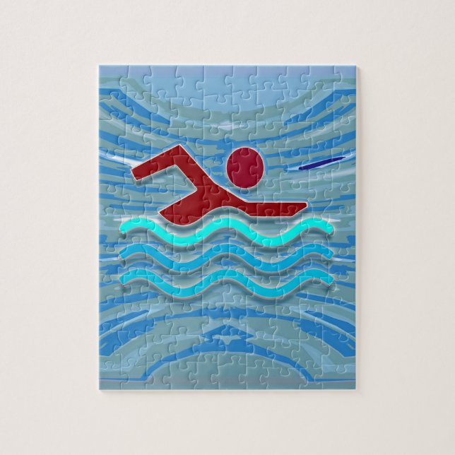 Simmaklubbsimmaren övar kondition   simning pussel (Vertikal)