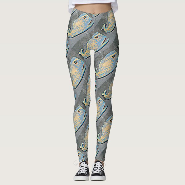 simmande blåvalar leggings (Framsida)