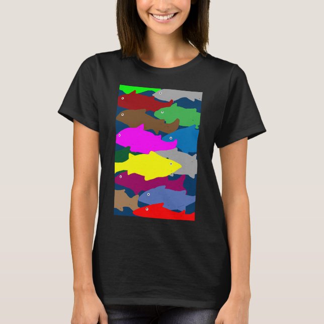 simmande fisk t shirt (Framsida)