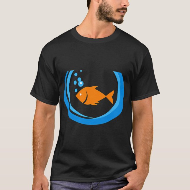 Simmande fisk tecknad film t shirt (Framsida)