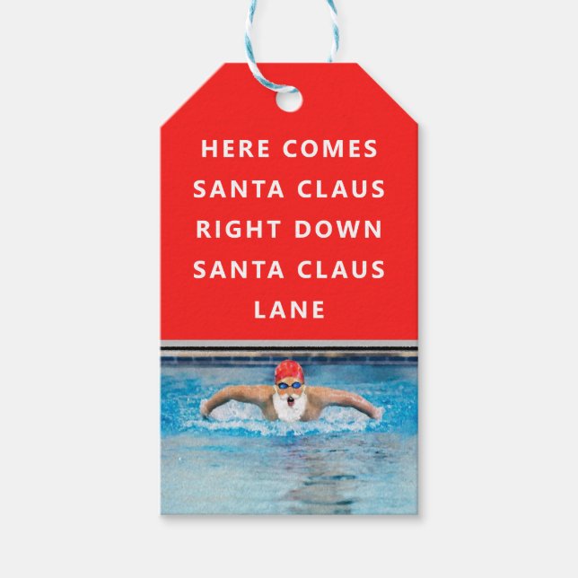 Simmande julklappsbrickor presentetikett (Framsidan)