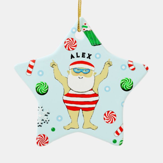 Simmande julkollektion julgransprydnad keramik (Framsidan)