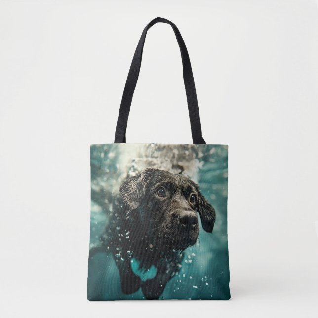 Simmande Labrador-valp under vattnet design Tygkasse (Framsida)