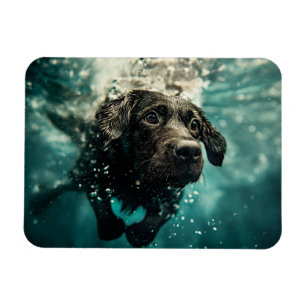 Simmande Labrador-valp Undervattensdesign Magnet