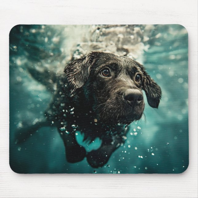 Simmande Labrador-valp Undervattensdesign Musmatta (Framsidan)
