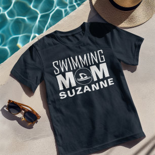 Simmande mamma personlig simlag föräldrar t shirt