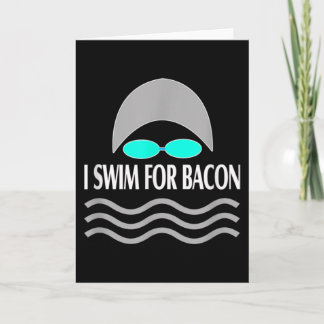 Simmande Simma för Bacon Retro Swimming Kort
