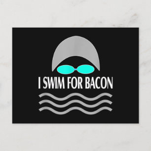 Simmande Simma för Bacon Retro Swimming Vykort